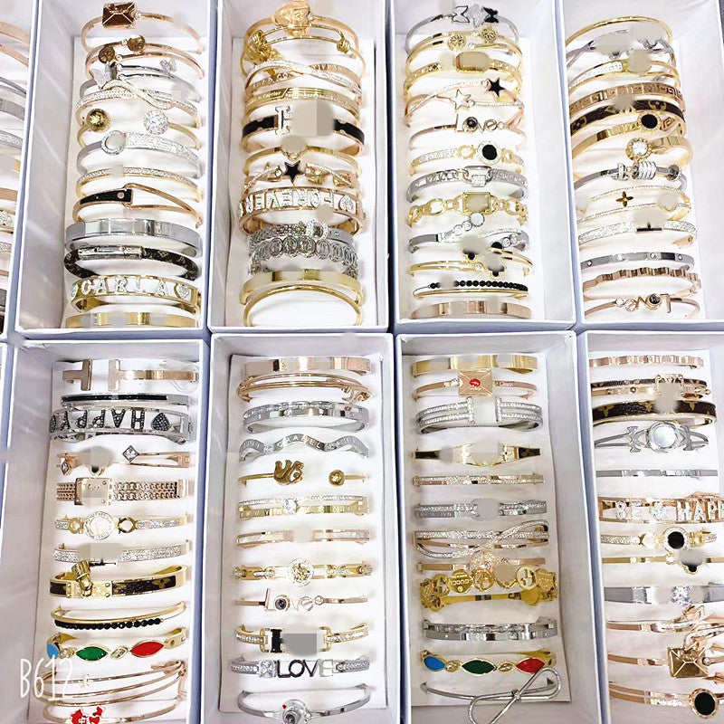 Wholesale12PCS/Pack Fashion Trend Titanium Steel Bracelet