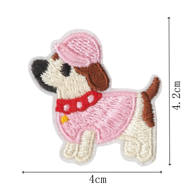 Wholesale 9 Piece Cartoon Dog Embroidery Patch Set DIY Craft Supply With Heat Melt Glue For Clothing Bags Towels Party Favors