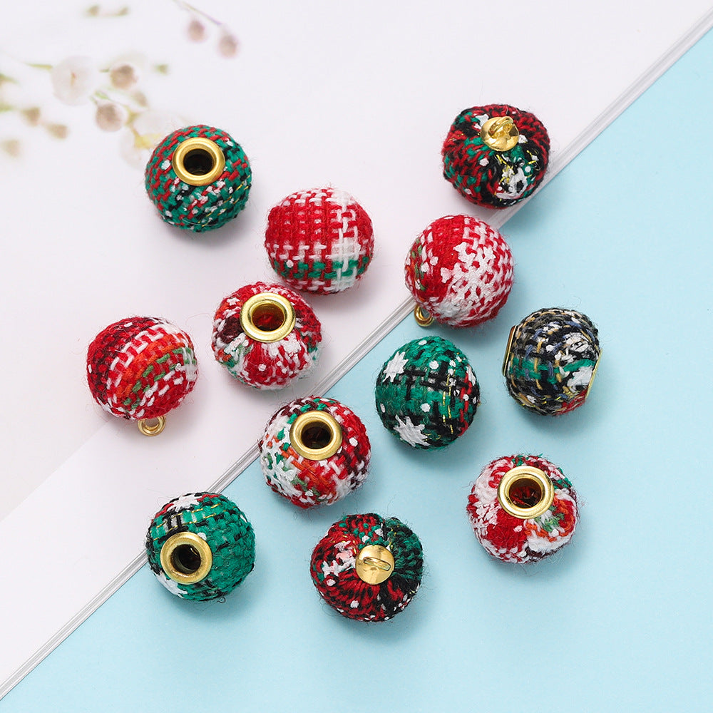 Wholesale  10pcs/pack Christmas Snowflake Series Cloth Bag Checkered Beads