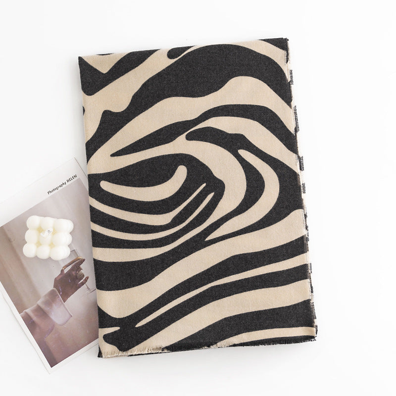 Wholesale 2023 Winter Zebra Print Imitation Cashmere Scarf