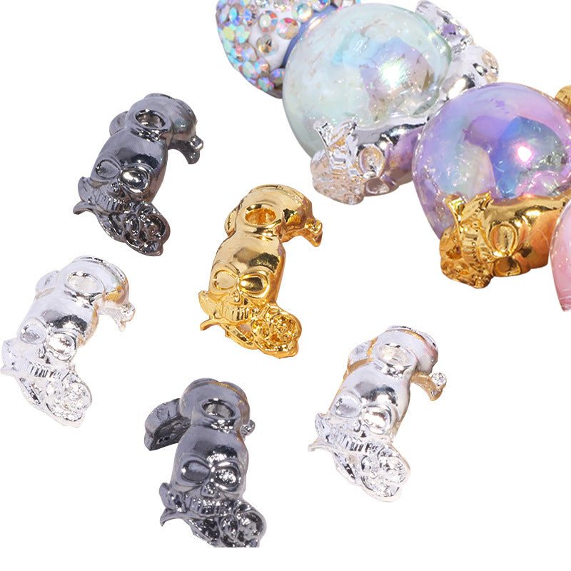 Wholesale 10pcs Skull flower holder DIY spacer beads