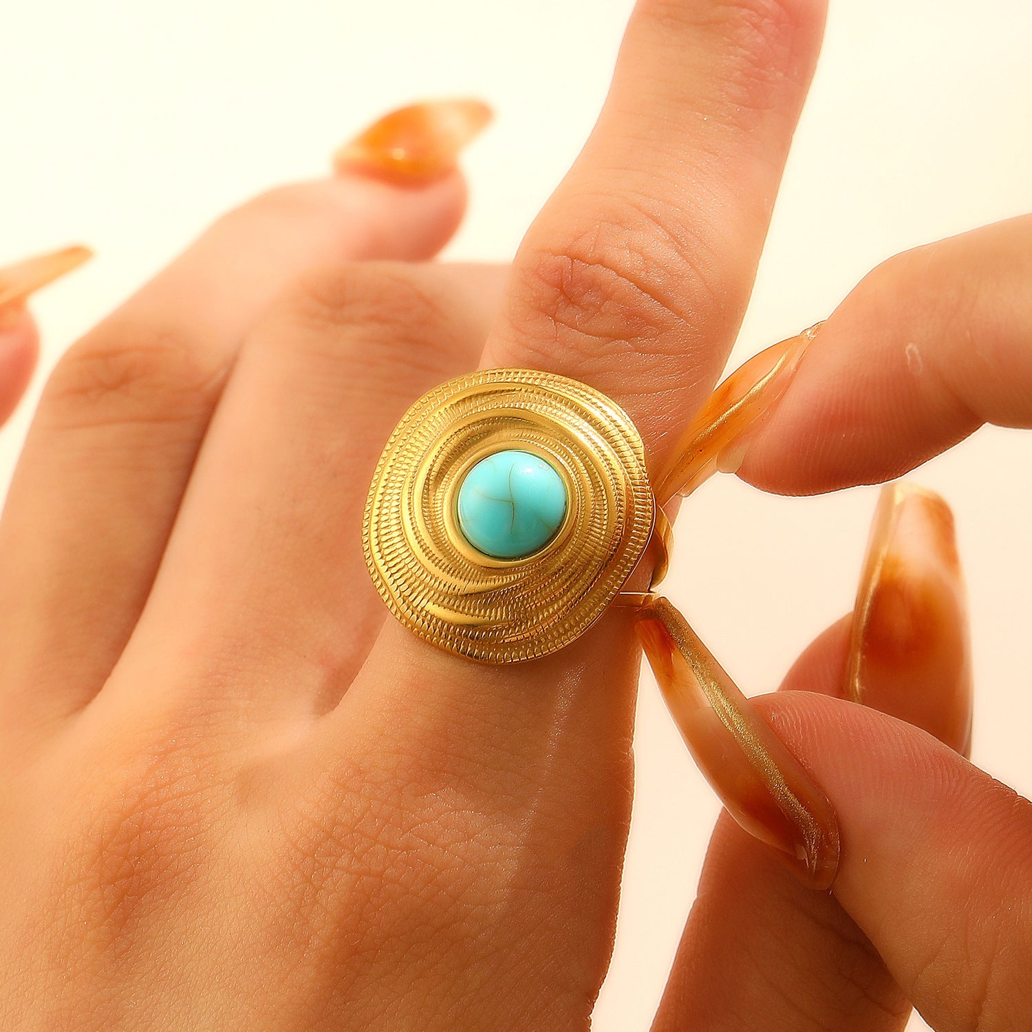 Wholesale Vintage glossy texture ring