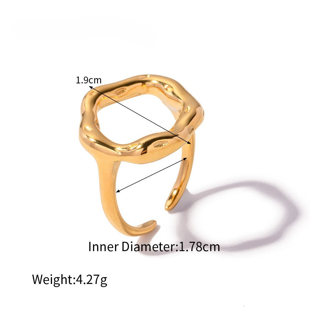 Wholesale Stainless steel enamel drip oil colored flower heart ring