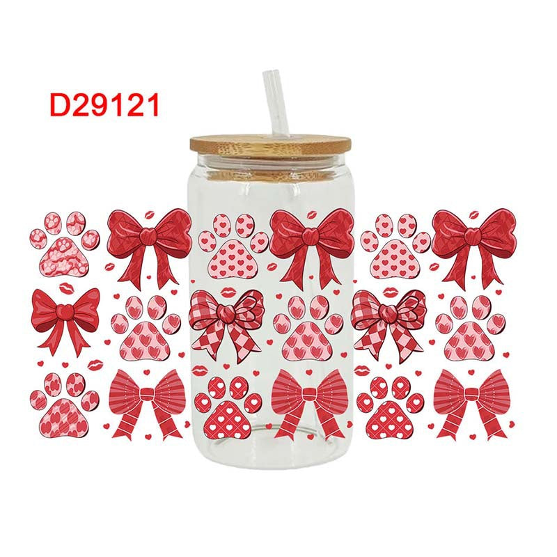 Wholesale Love Lipstick Valentine's Day 16oz Cup UV DTF Wraps
