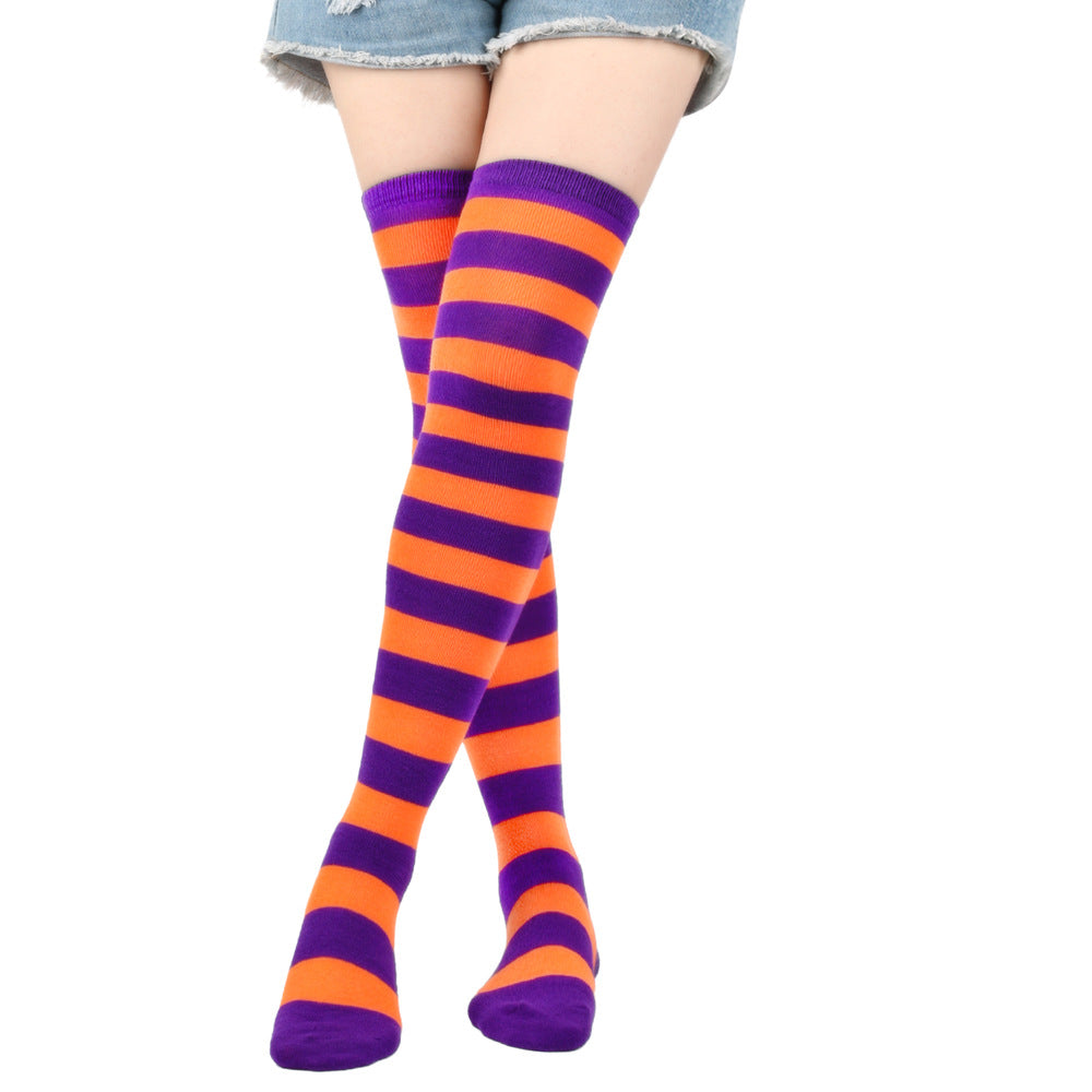 Wholesale Halloween Zebra Over-the-Knee Striped Socks