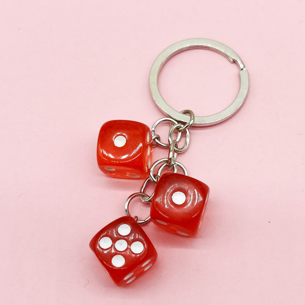 Wholesale Resin Colored Dice Keychain Pendants