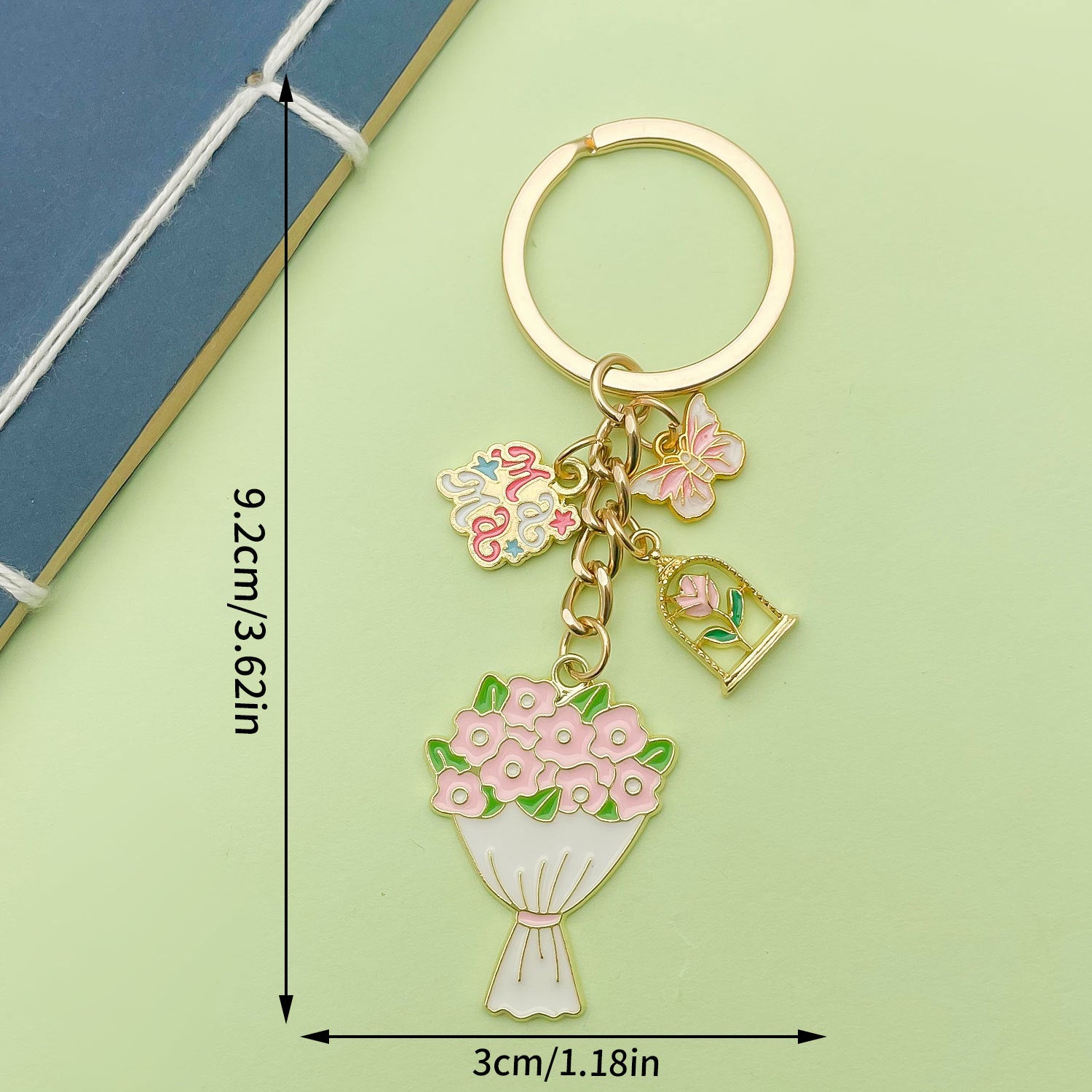Wholesale Colorful butterfly metal keychain