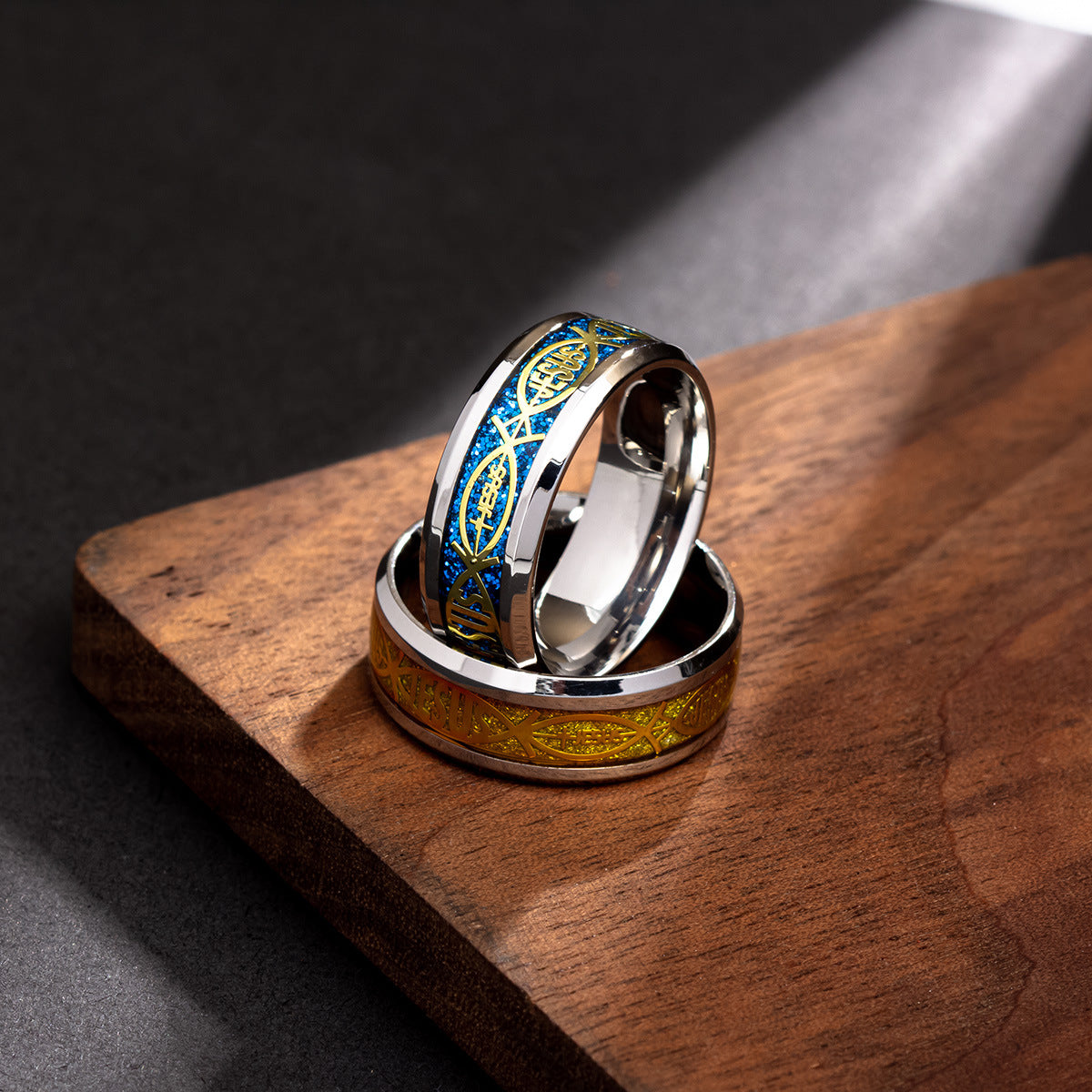 Wholesale Simple Fashion Printed Letters Titanium Steel Ring