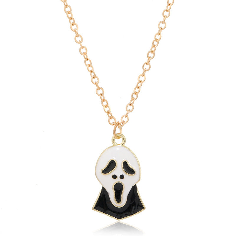 Wholesale Retro Exaggerated Ghost  Ghost Mask  Necklace