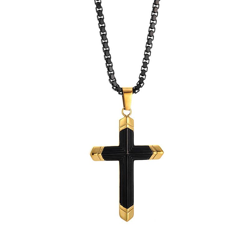 Wholesale Two Tone Cross Necklace 316 Stainless Steel Necklace