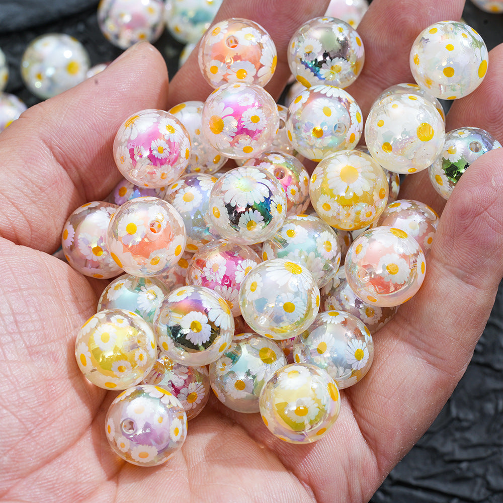 Wholesale 10pcs  print acrylic beads