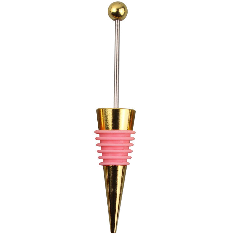 Wholesale Beadable Utensils DIY Zinc Alloy Gold Wine Stopper