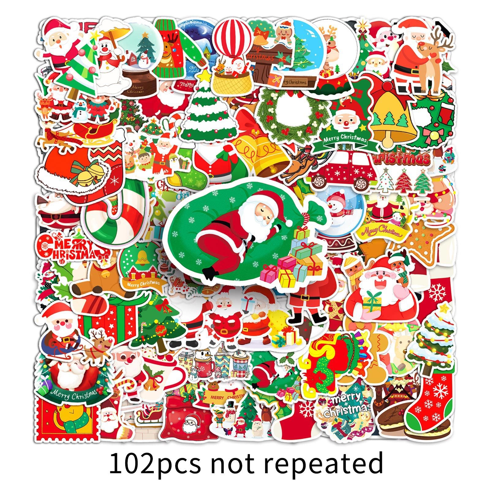 Wholesale 102 pcs/ pack Christmas  Cartoon Graffiti Holiday Theme  Sticker