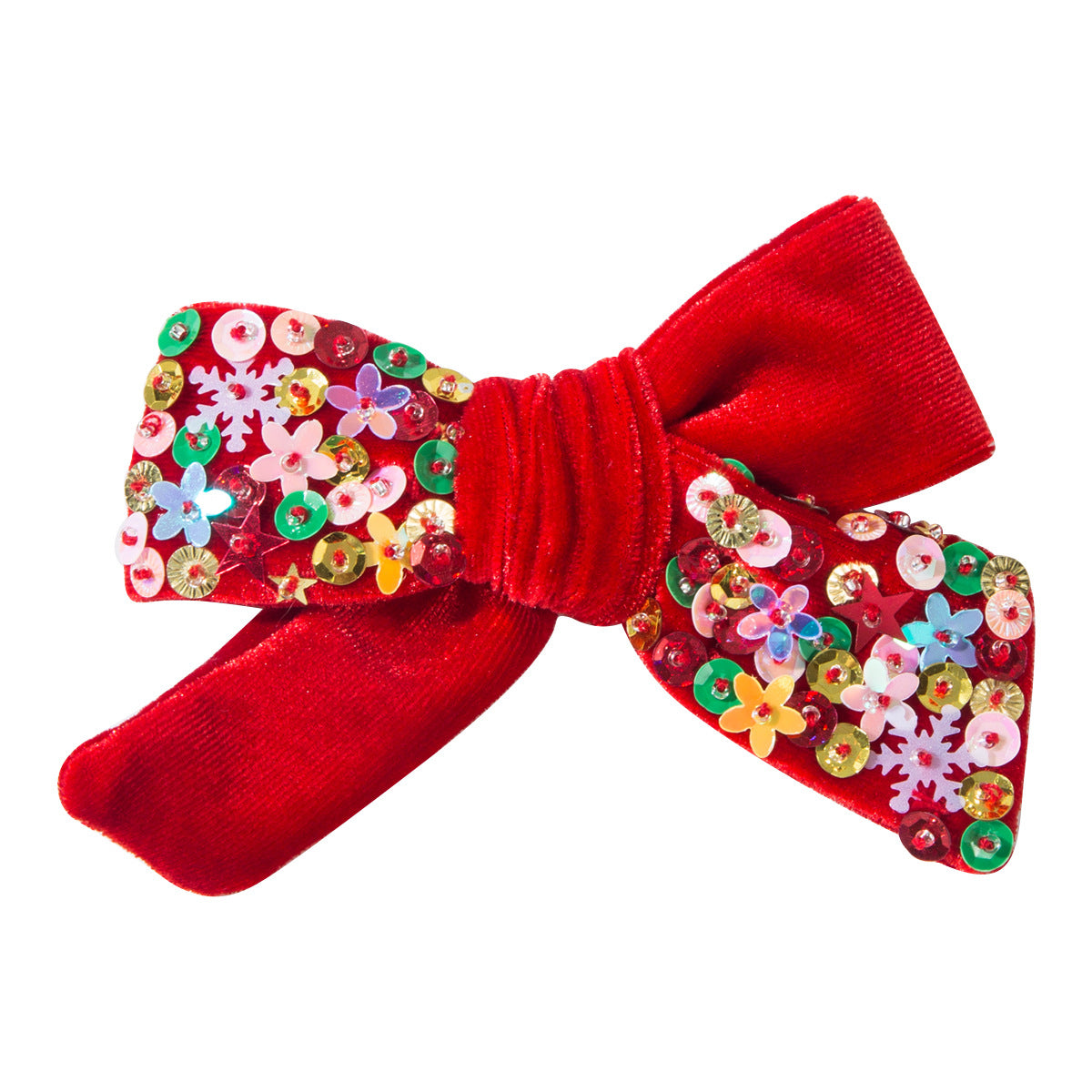 Wholesale Christmas Flannel Bow Spring Clip Hairpin