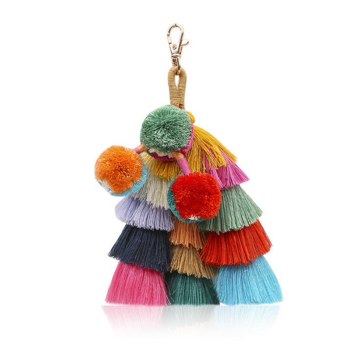 Wholesale Bohemian Tassel Pendant DIY Hand-woven Keychain