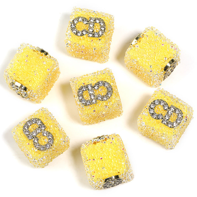 Wholesale  5pcs Colorful soft candy double-sided heart bow Acrylic Beads