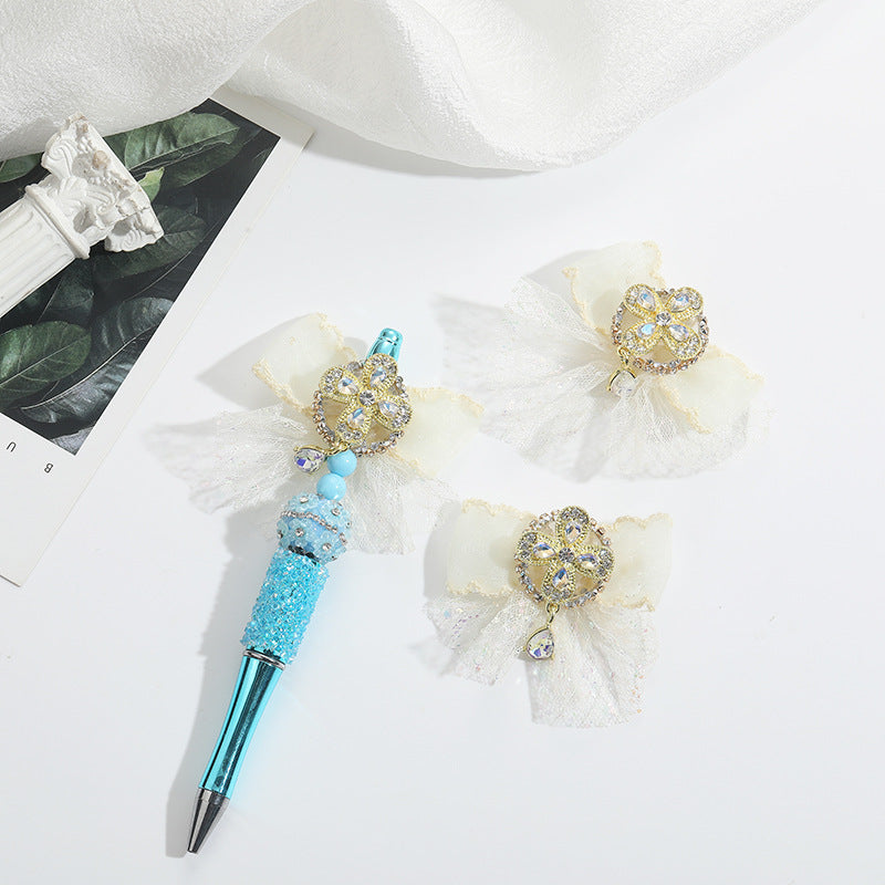 Wholesale 10pcs Heavy Diamond Alloy Pendant Bow Beads