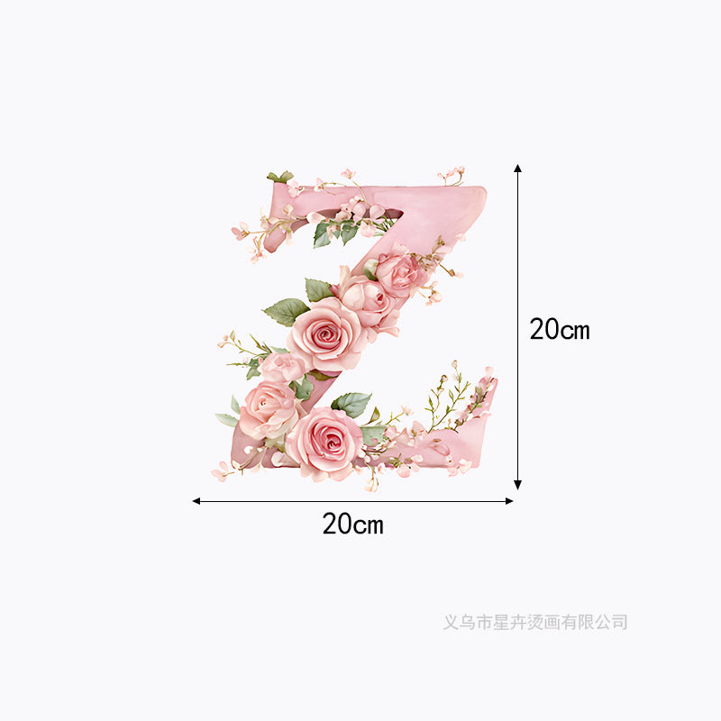 Wholesale 10pcs 26 letter flower branches and leaves UV DTF Ready to Press Transfers Wraps