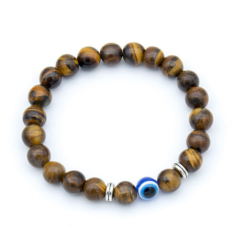 Wholesale Blue Devil's Eye Single Circle Tiger Eye Stone Bracelet