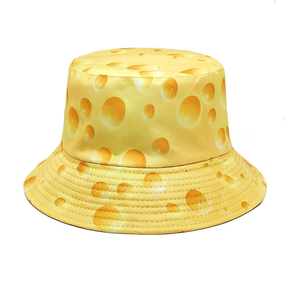 Wholesale New arrival cheese pattern double sided bucket hat