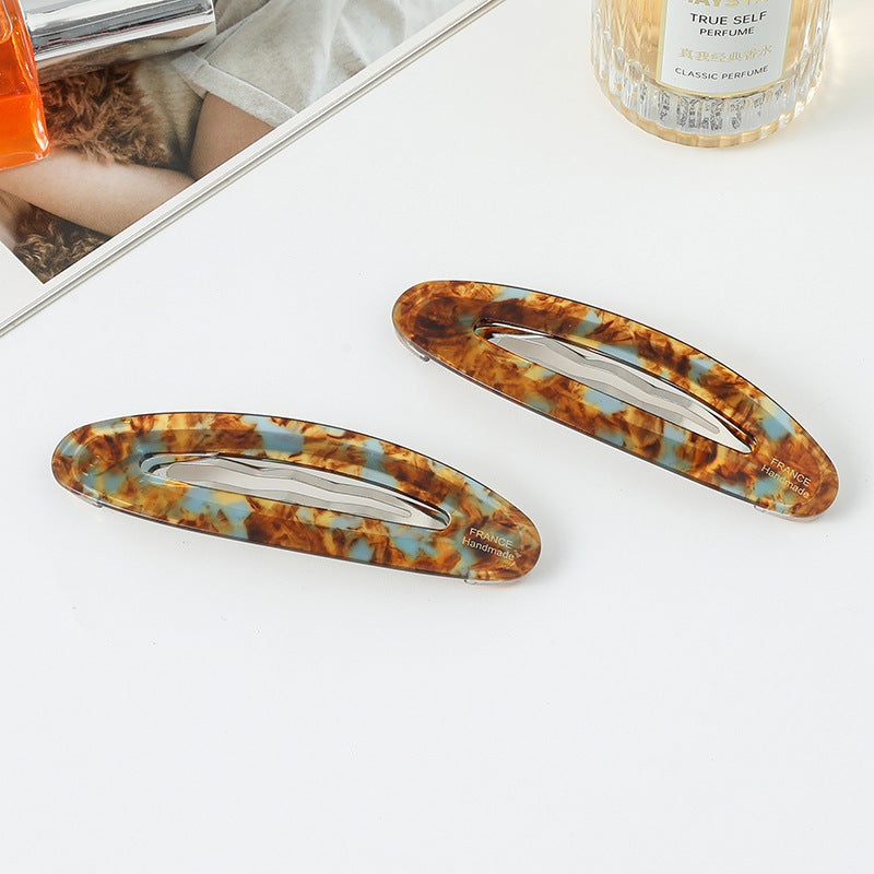 Wholesale Handmade Acetate Hair Clip Tortoise Shell Vintage French Style Women S Side Clip Hair Accessory