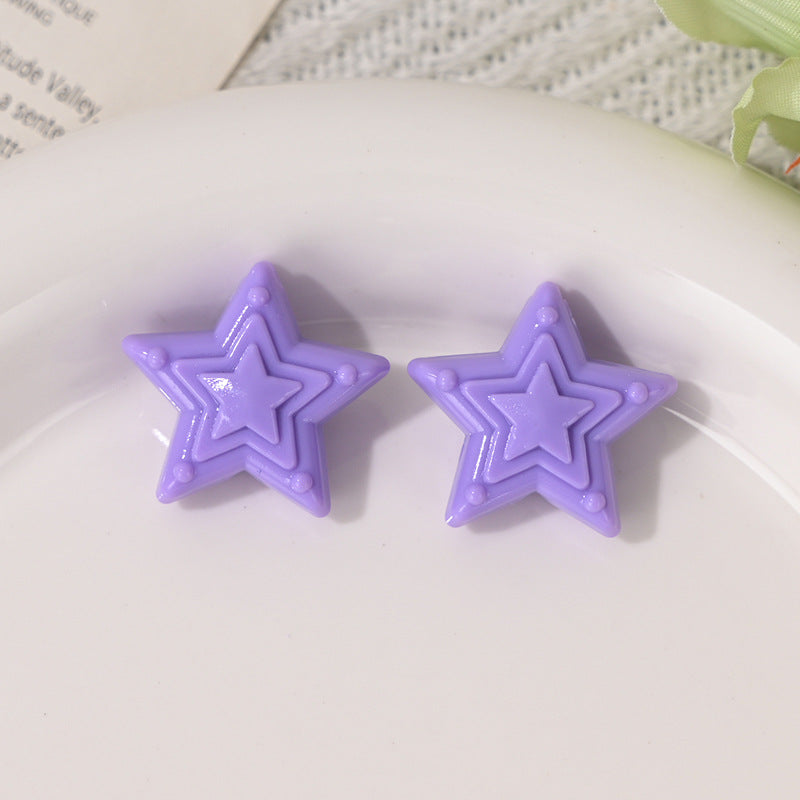 Wholesale 10pcs/pack Candy Color Five-Pointed Star DIY Mobile Acrylic Beads