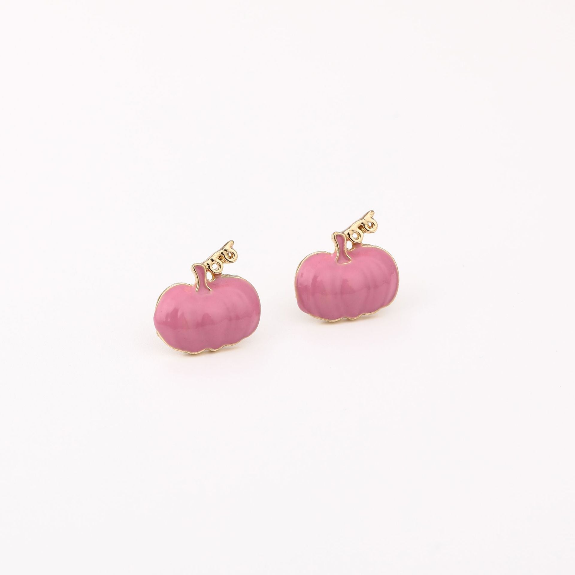 Wholesale  Pumpkin Earrings For Women Cute Small Zinc Alloy Drip Oil Design Creative Gift Trendy Jewelry Accessory For Boutique Resale
