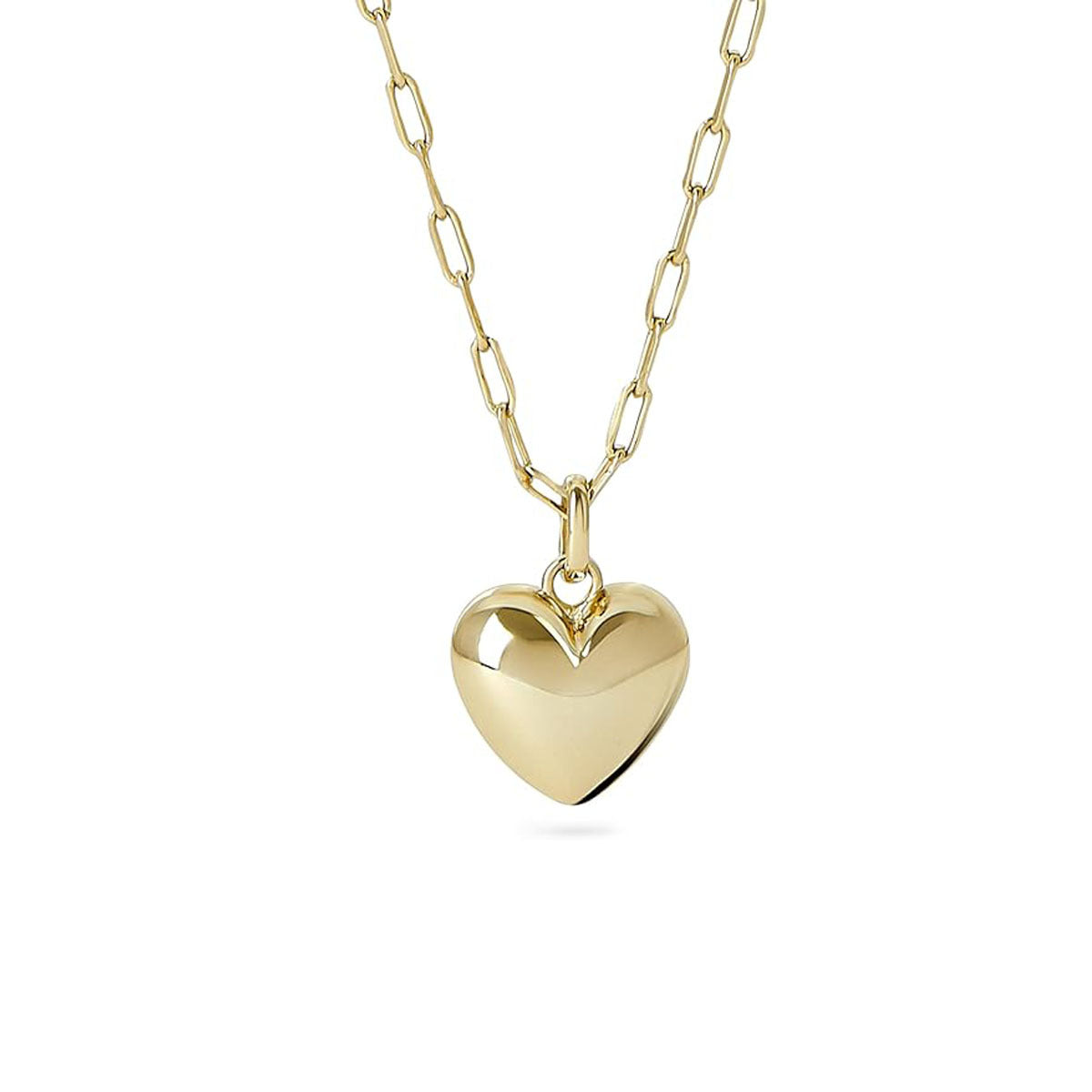 Wholesale Golden peach heart paperclip Stainless Steel Necklace