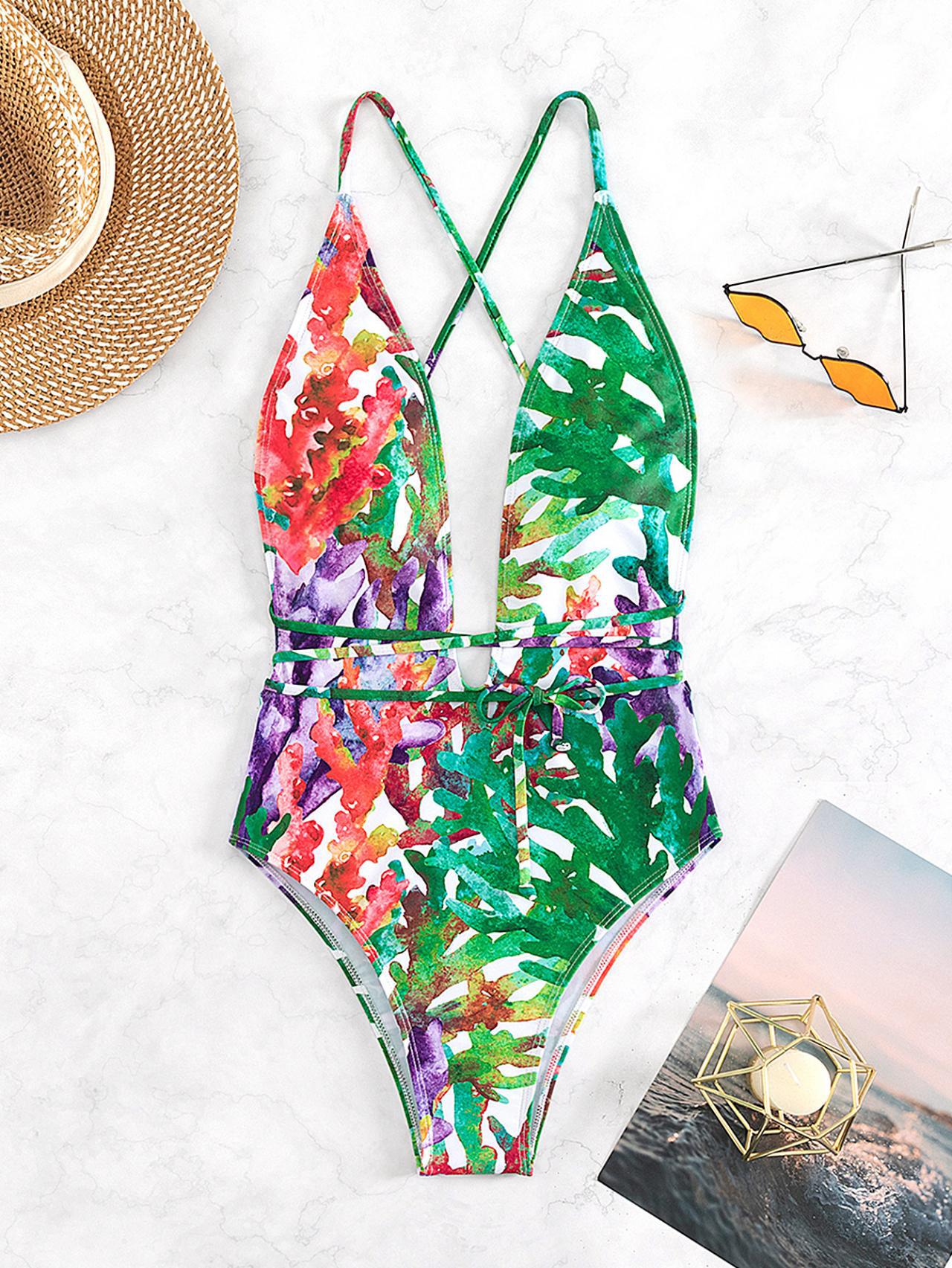 Wholesale All In One Printed Swimwear With Chest Pad