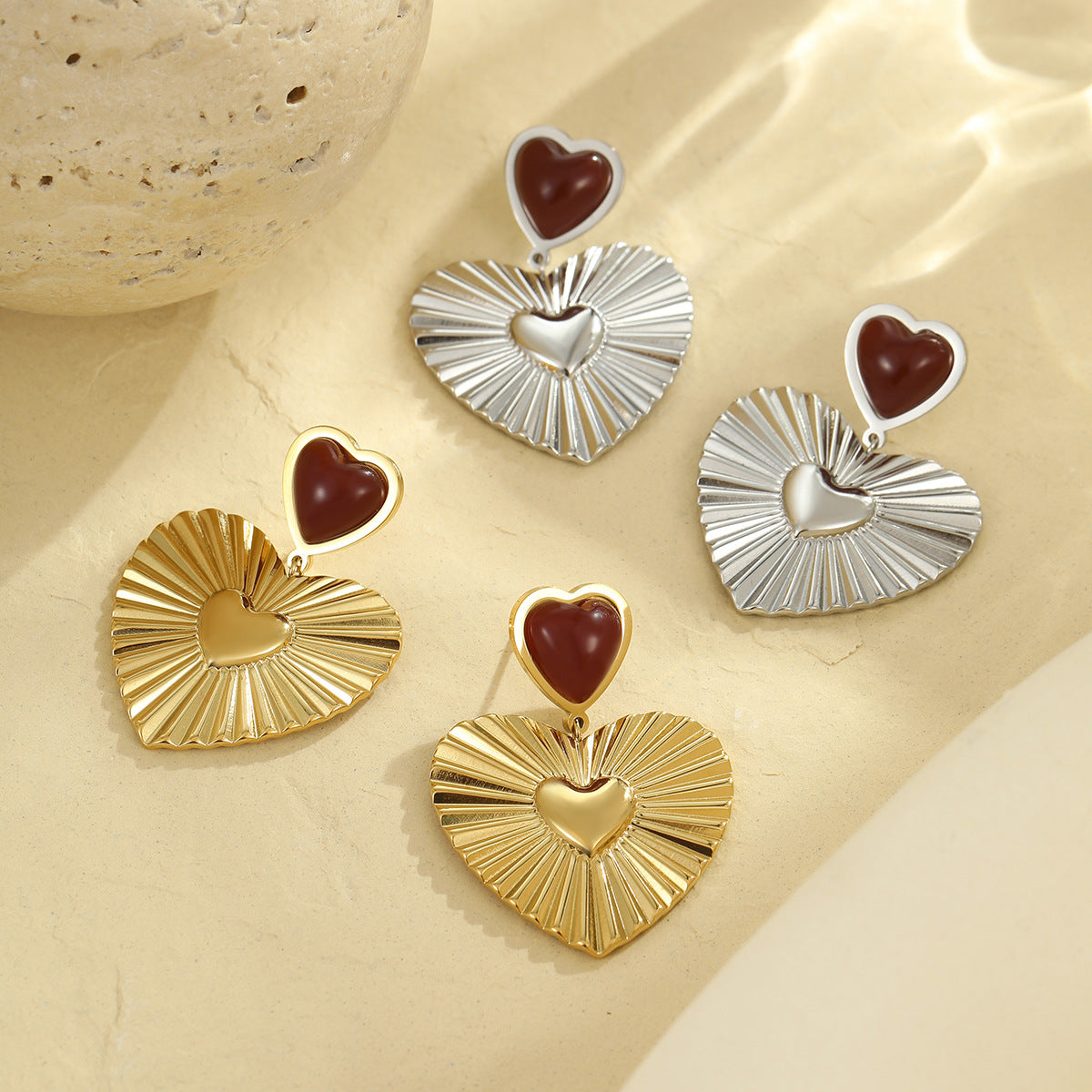 Wholesale gold heart Stainless Steel EarringsStainless Steel Earrings