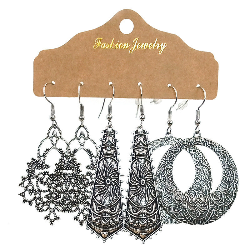 Wholesale Snowflake Tassel Love Wings Hollow Vintage Earrings