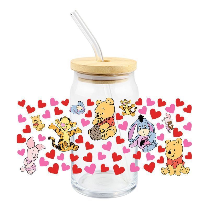 Wholesale 5pcs Cartoon Valentine' s Day  16oz Cup UV DTF Wraps OLY Exclusive