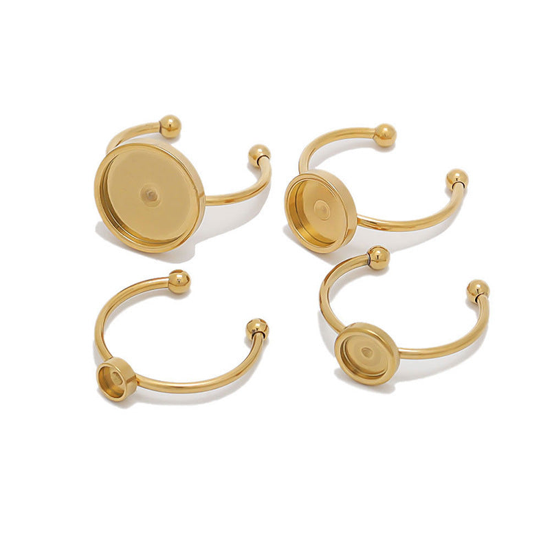 Wholesale 5PCS/PACK Stainless Steel Open Ring Base DIY Jewelry Accessories