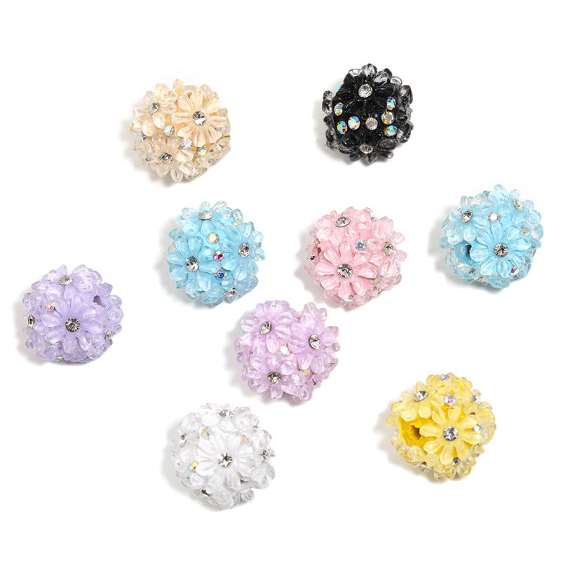 Wholesale 20pcs Diamond-Encrusted Flower Clay Diamond Ball Colorfulful Flower Ball Full of Diamond Beads