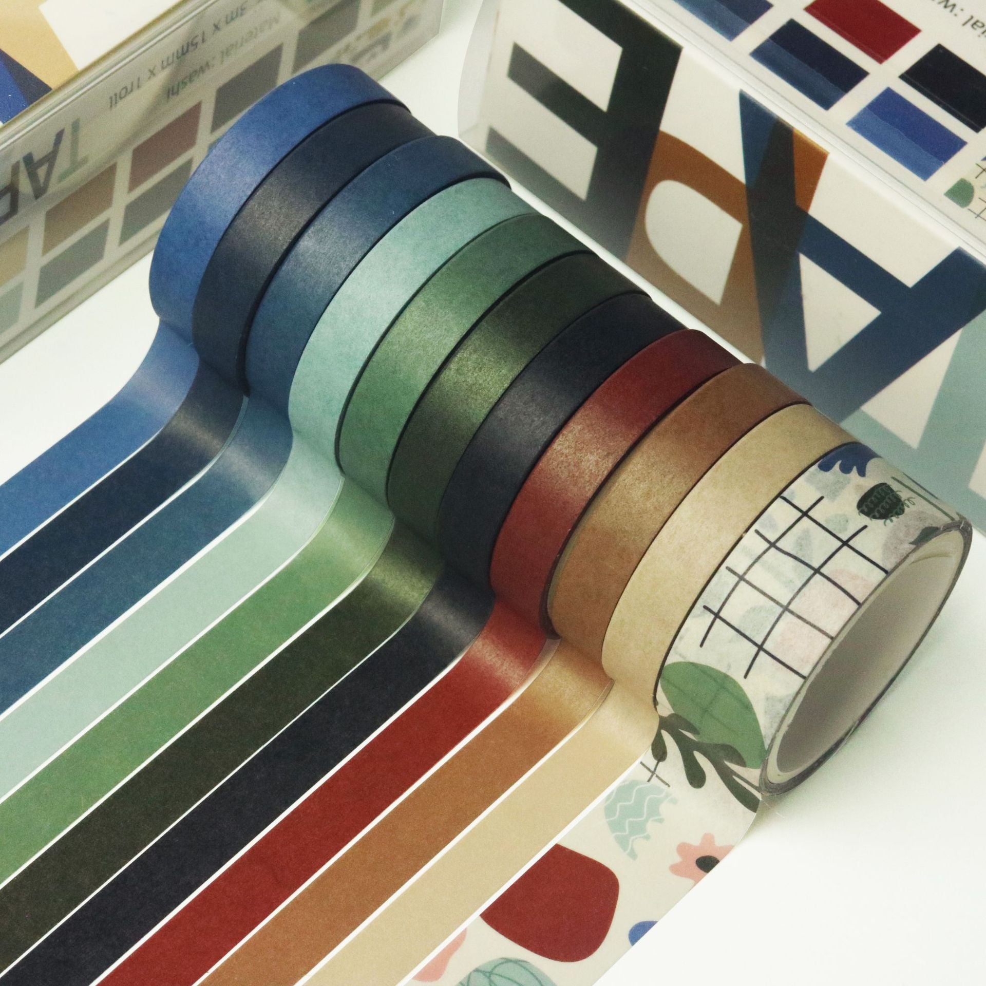 Wholesale 5boxes diy decorative hand account tape solid color and paper tape boxed