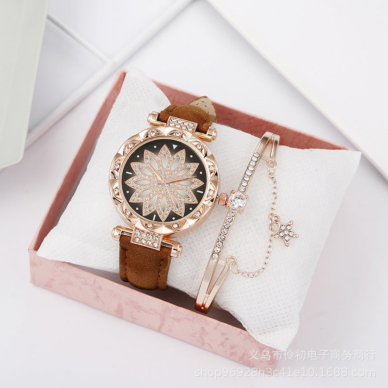 Wholesale Glass Mirror Imitation Leather Watch Strap Faceplate Watch