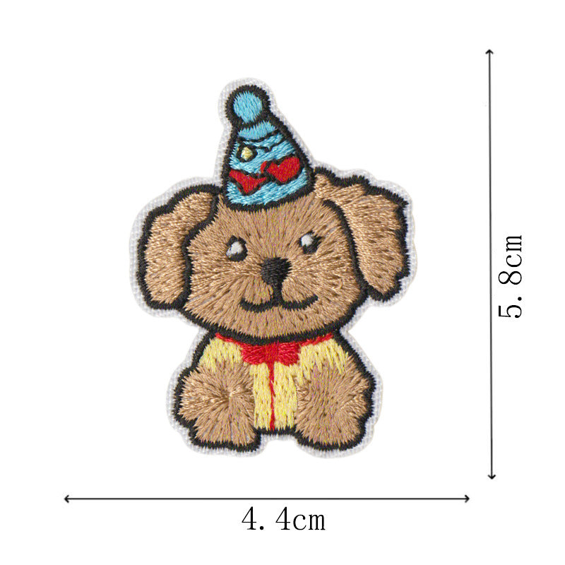 Wholesale Cartoon Puppy Embroidered Fabric Patch Cute Pet Animal Embroidery Patch
