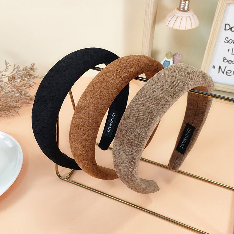Wholesale Autumn and Winter Suede Fabric Sponge Hair Bands