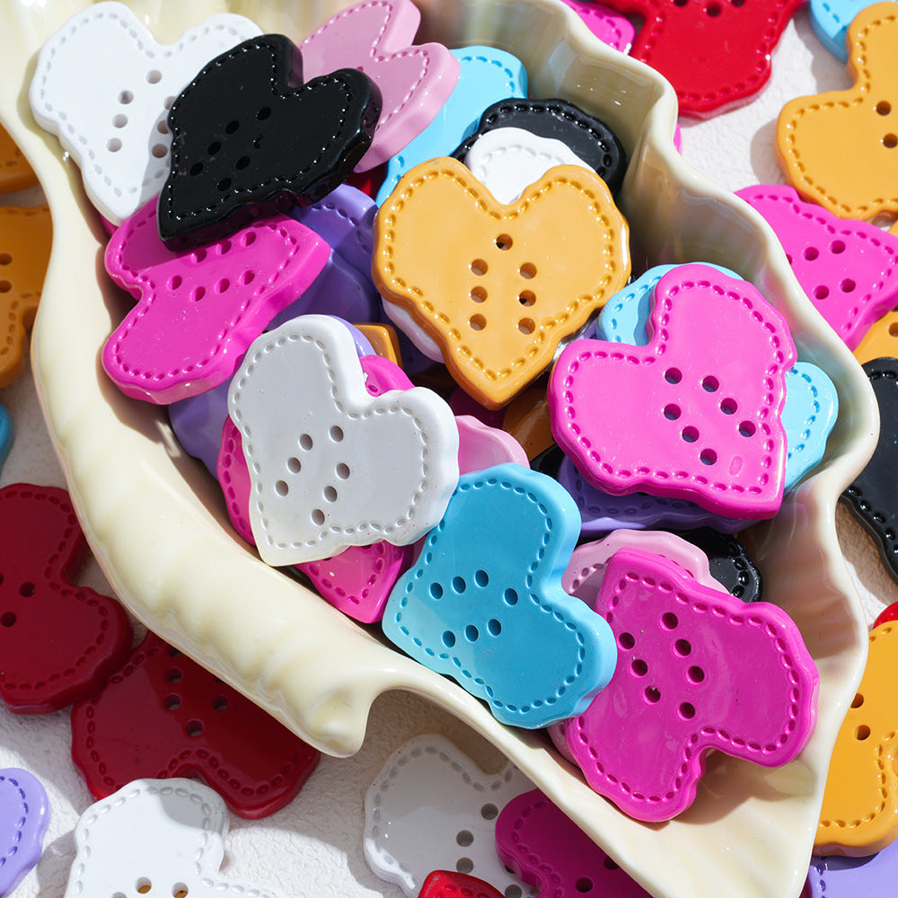 Wholesale 10pcs Special-Shaped Heart Buttons DIY Beads