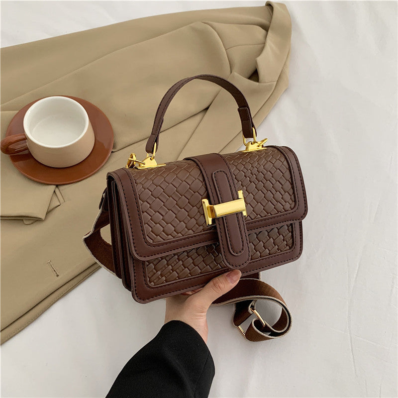 Wholesale Woven Solid Color Simple Color Matching Fashion Retro Crossbody Shoulder Bag