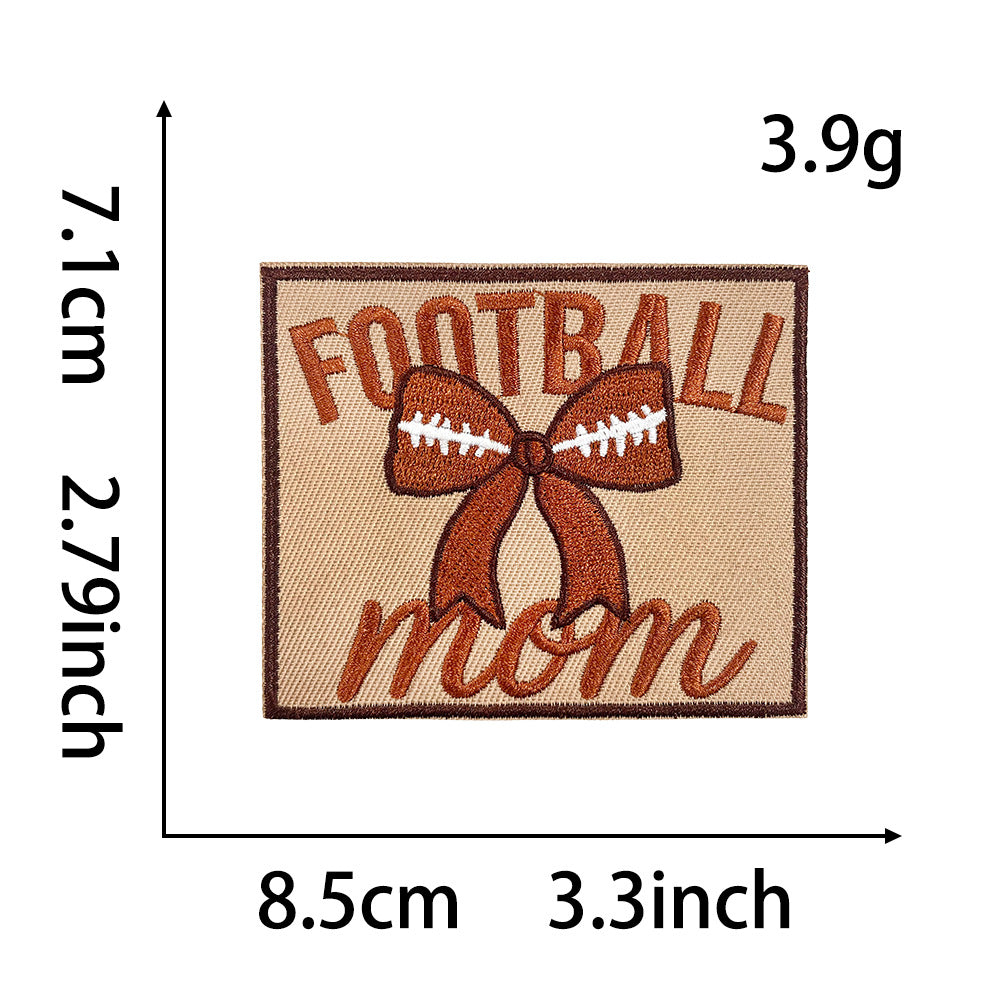 Wholesale Polyester Iron On Embroidered Patch Rugby Design DIY Badge For Shoes And Hats Casual Craft Supply