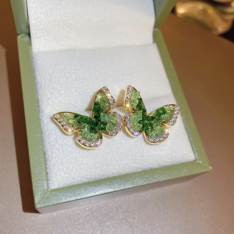 Wholesale New Chinese Style Lotus Fan Butterfly Pearl Tassel Temperament Fashion Niche High-end Earrings