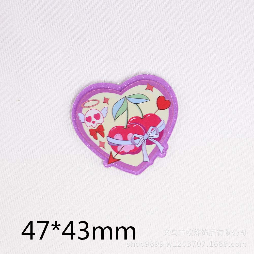 Wholesale 10PCS Valentine's Day Series Peach Heart Bag Pin DIY Patch Jewelry Acrylic