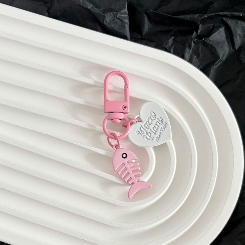 Wholesale Kitten and Fish Love Sweet Cool Alloy Keychain