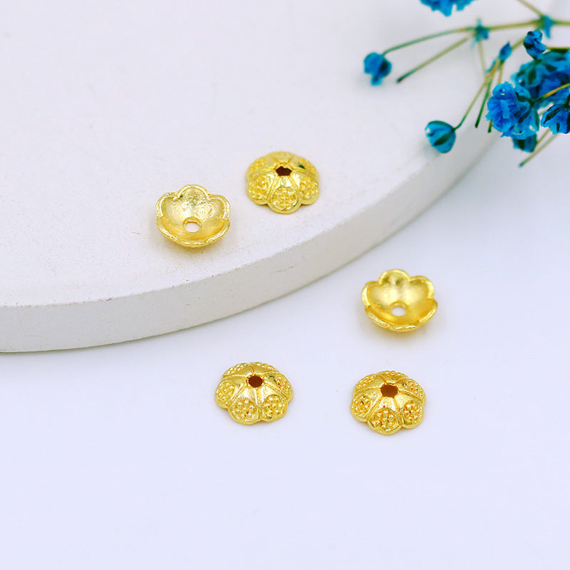 Wholesale of 100PCS/PACK Color 18K 14K Gold-plated Hollow Alloy Flower Holders
