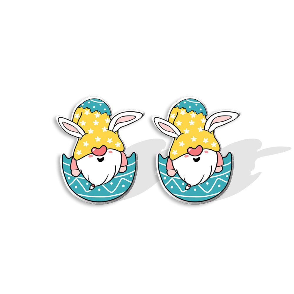 Wholesale Easter Dwarf Rabbit Carrots Plastic Earrings