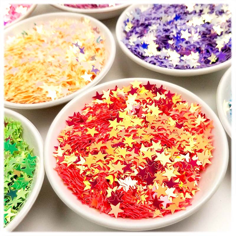 Wholesale DIY oil painting sequins starry sky scattering five-pointed star gold light flat non-porous sheet