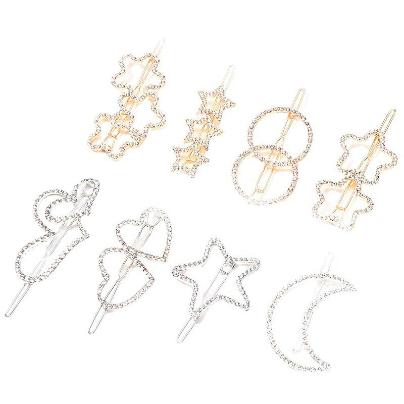 Wholesale Pentagram Rhinestone Hair Clips