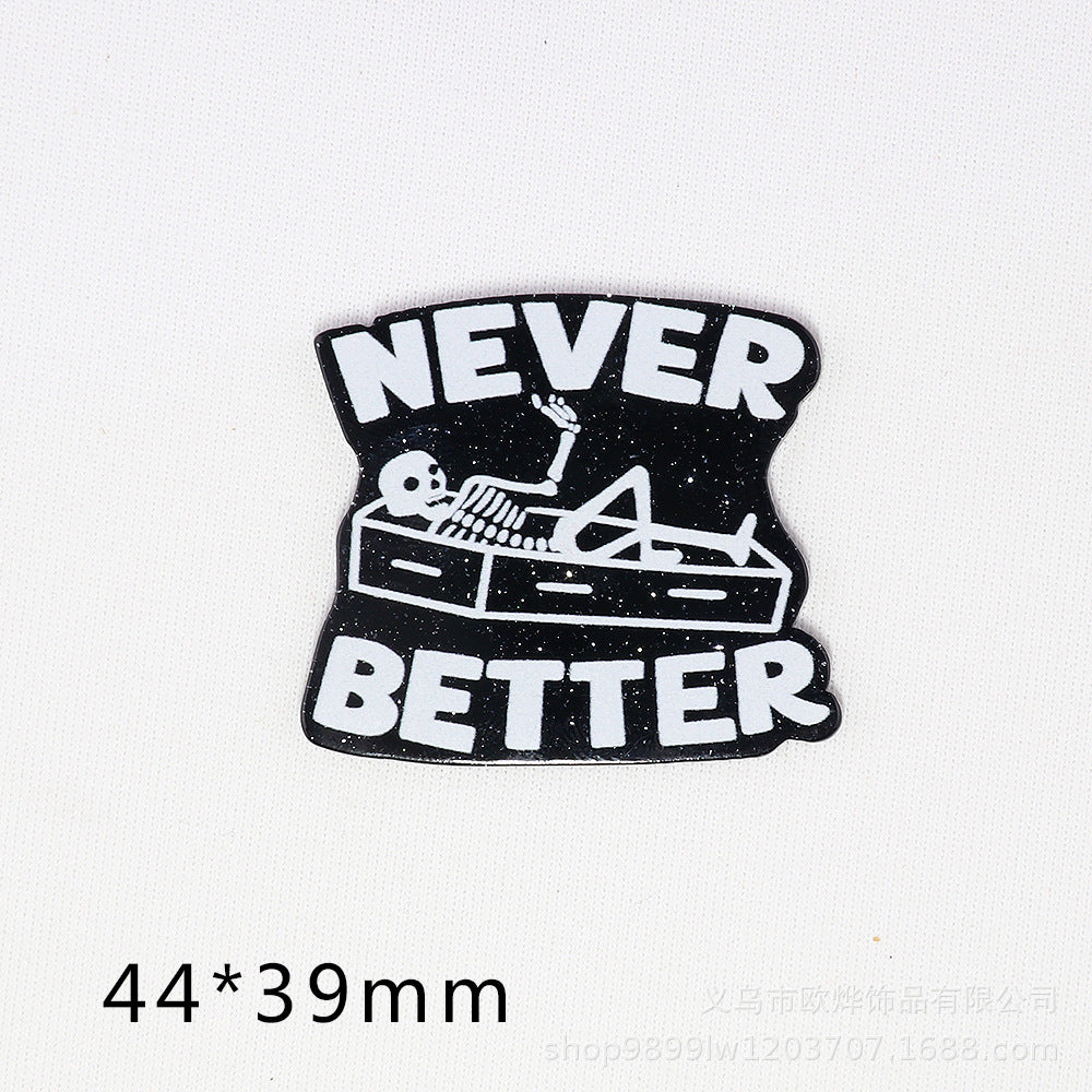 Wholesale   10pcs/pack  Cartoon letter rainbow heart bag accessories Acrylic Flatback