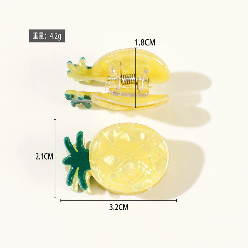 Wholesale PVC Korean Style Fruit Hair Clips Cute Lemon Strawberry Claw Clip For Everyday Styling Gift